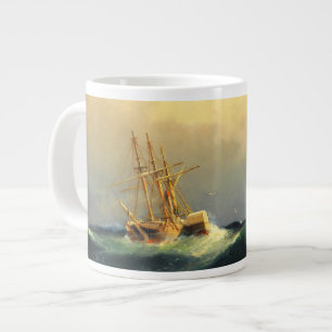 Grande Tasse Un bateau à vapeur dans une tempête dans l'océan A