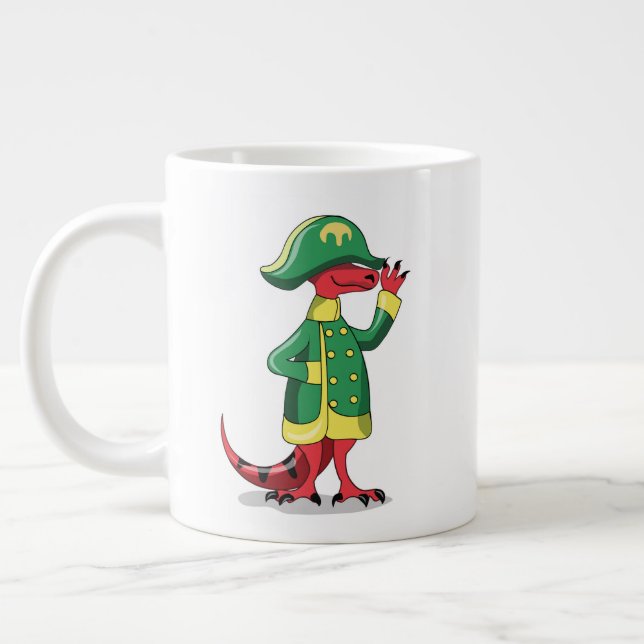 Grande Tasse Un Dessin Tyrannosaur Rex Habillé Comme Napoléon. (Gauche)