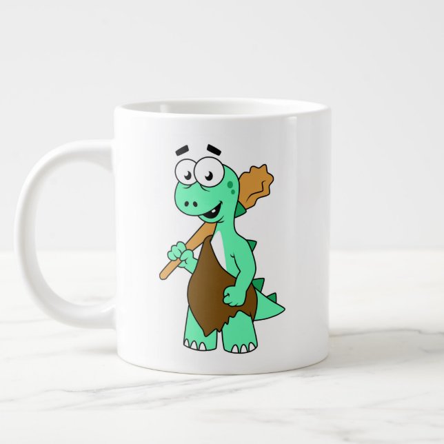 Grande Tasse Un Dessin Tyrannosaurus Rex Caveman. (Gauche)