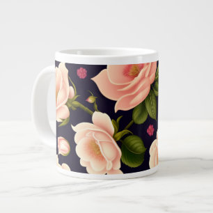 Grande Tasse Un motif sans soudure avec des roses roses sur un