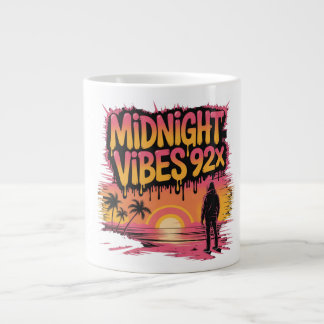 Grande Tasse Une personne se tient sur la plage au coucher du s