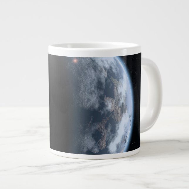 Grande Tasse Une Planète Comme La Terre Avec Des Océans Qui Rev (Devant droit)