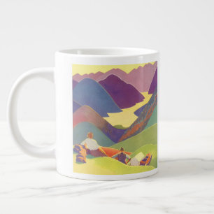 Grande Tasse Vacances familiales vintage, pique-nique dans les 