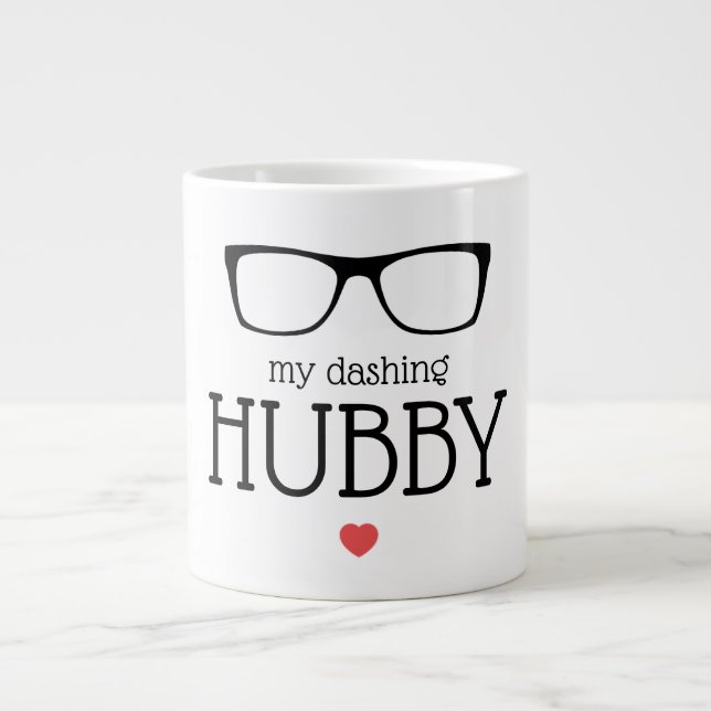 Grande Tasse Valentines Modernes Lunettes Mon Coeur De Vaissell (Devant)