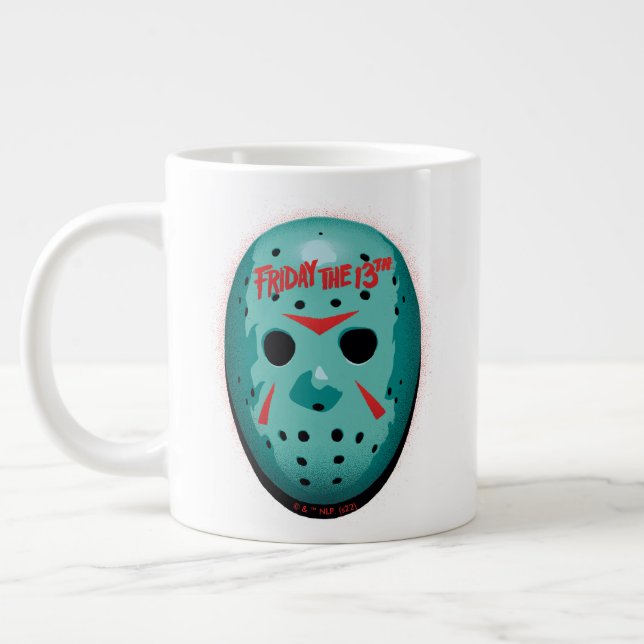 Grande Tasse Vendredi 13 | Graphique de masque de hockey bleu (Gauche)