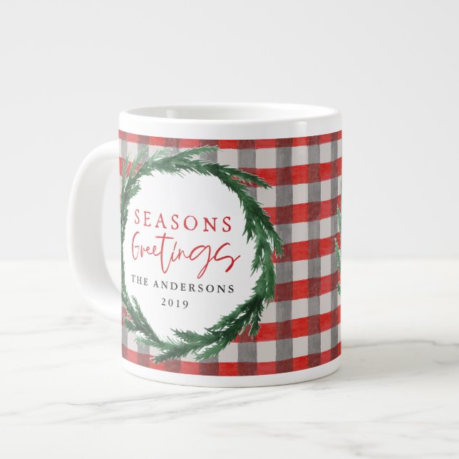 Grande Tasse Verre d'aquarelle et chèque cadeau de Noël (Devant gauche)
