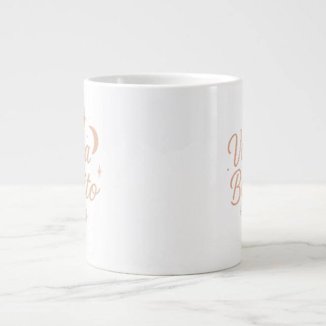 Grande Tasse Vibra Bonito ✨ | Pastel Gold Motivational Design (Devant)