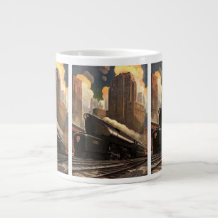 Grande Tasse Ville de style rétro, train duplex T1 sur les voie