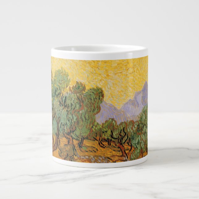Grande Tasse Vincent van Gogh - Oliviers, Ciel Jaune et Soleil (Devant)