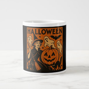 Grande Tasse Vintage, classique sorcière d'Halloween, fantôme &