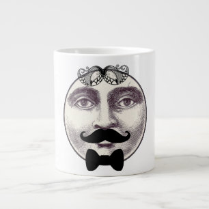 Grande Tasse Vintage homme dans la lune pleine face moustache c