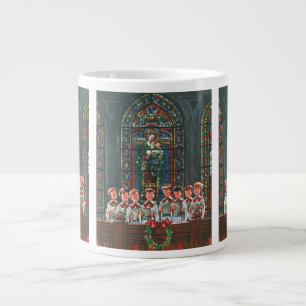 Grande Tasse Vintage Noël Enfants chantant Chorale dans l'églis
