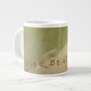 Grande Tasse Vintage Print Mug, la porcelaine osseuse, bY #Mmet
