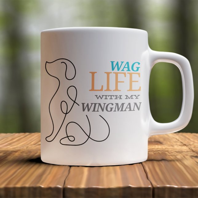 Grande Tasse Vivre avec mon propriétaire de chien d'aile (Créateur téléchargé)