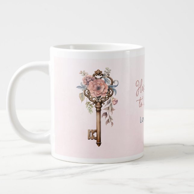 Grande Tasse Voici la clé de mon coeur rose (Gauche)