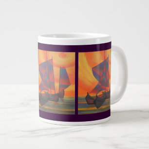 Grande Tasse Voiles rouges dans le couloir de soleil Cubist Abs