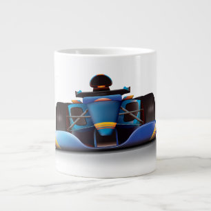 Grande Tasse Voiture de course bleue