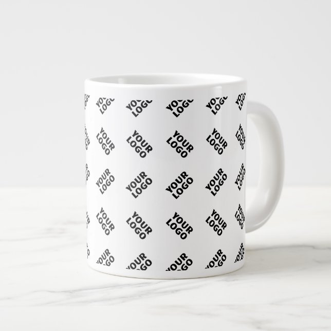 Grande Tasse Votre logo | Motif répété de substitution simple (Devant droit)