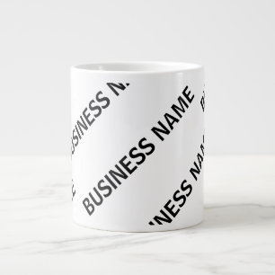 Grande Tasse Votre Motif de nom d'entreprise   Noir et blanc