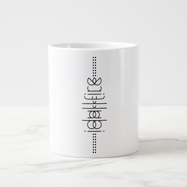 Grande Tasse Votre nom en tant que glyphes Aliens Unique Blanc (Devant)