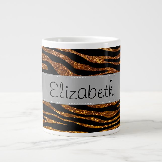 Grande Tasse Votre nom - Poster de animal, zèbre, Parties scint (Devant)