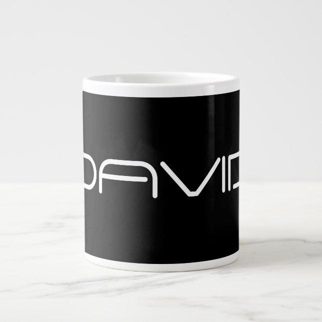 Grande Tasse Votre nom | Texte personnalisable stylisé Cool (Devant)