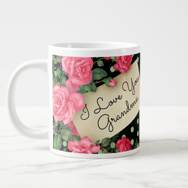 Grande Tasse Vous aimez Grand-mère Floral (Gauche)