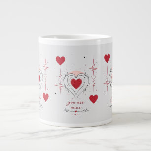 Grande Tasse Vous êtes à moi Minimaliste Ligne de cœur Art