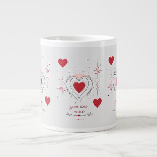 Grande Tasse Vous êtes à moi Minimaliste Ligne de cœur Art
