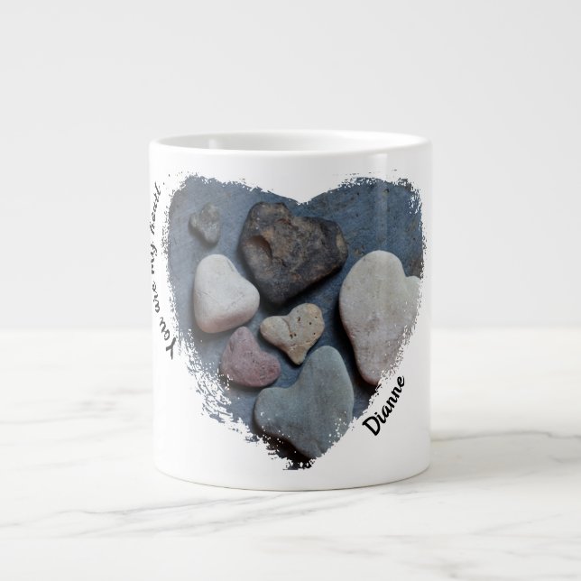 Grande Tasse Vous êtes mon coeur. .. Roches en forme de coeur (Devant)
