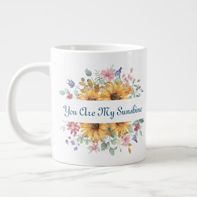 Grande Tasse Vous êtes My Sunshine and Flower Citation (Gauche)