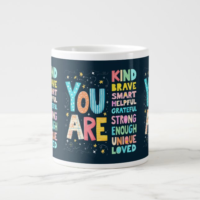 Grande Tasse Vous Êtes Une Citation Inspirationnelle Typographi (Devant)