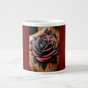 Grande Tasse Voyage dans l'âne : Tatouage style Rose de boussol