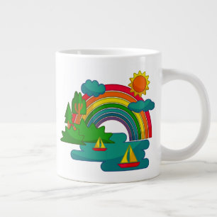 Grande Tasse Voyage en bateau sous les nuages du soleil et l'ar