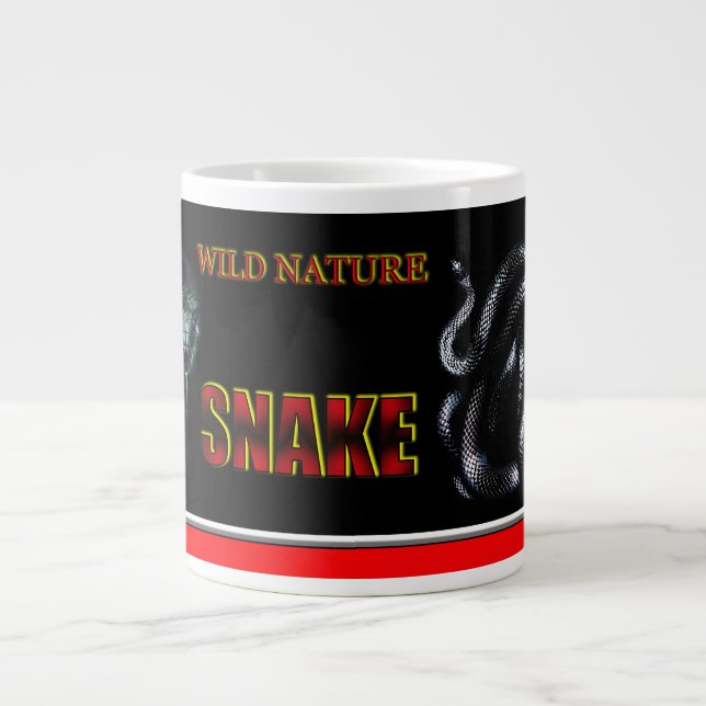 Grande Tasse WILD NATURE - collection de design SNAKE noir (Devant)