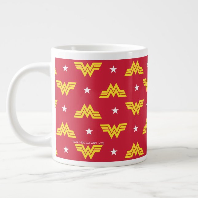Grande Tasse WW84 | Red Wonder Woman Logo Et Stars Motif (Gauche)