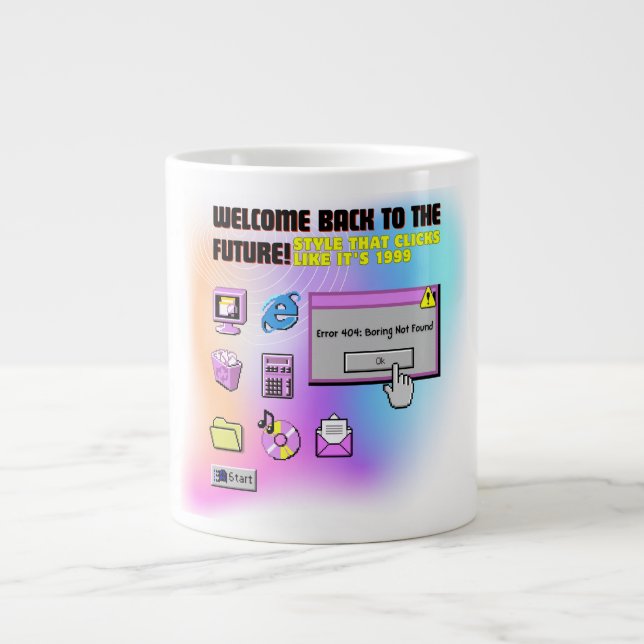 Grande Tasse Y2K Cliquez ici Retro Desktop Tee esthétique (Devant)