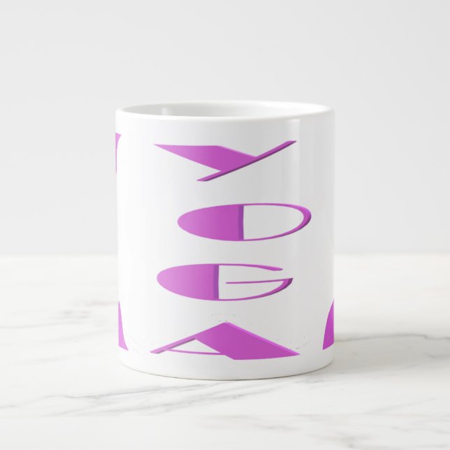 Grande Tasse Yoga méditation détente pale violet blanc yoga (Devant)