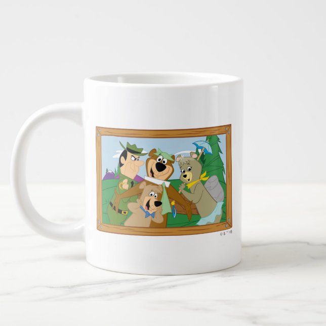 Grande Tasse Yogi Ours et amis encadrés photo de la forêt (Gauche)