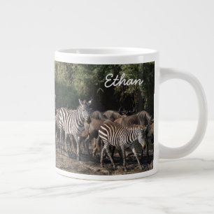 Grande Tasse Zebra Herd Personnaliser le nom sérieusement