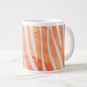 Grande Tasse Zebra Orange and White Print