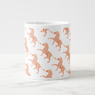 Grande Tasse Zebra Orange et Silhouette blanche