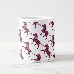 Grande Tasse Zebra Silhouette noir et rose chaud