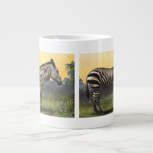 Grande Tasse Zèbre vintage dans la savane africaine, animal sau