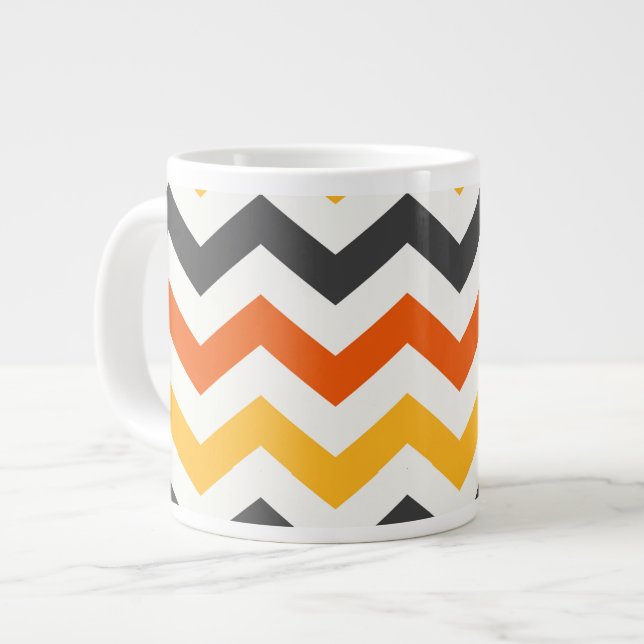 Grande Tasse Zigzag orange et noir (Devant gauche)