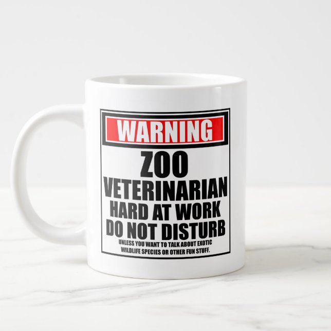 Grande Tasse Zoo d'avertissement Vétérinaire dur au travail (Gauche)