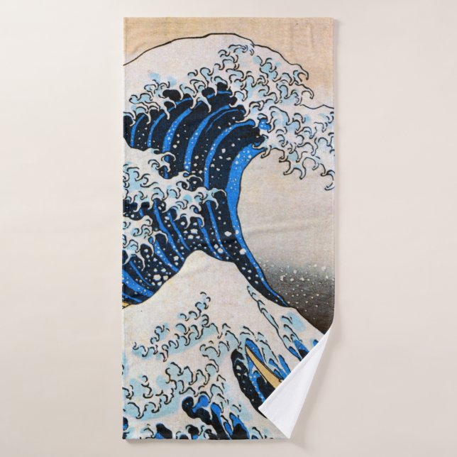 Grande vague, Hokusai, Ukiyo-e (Serviette de bain)