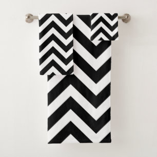 Grandes bandes horizontales Chevron Noir et Blanc