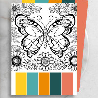 Grandes Cartes de coloriage Papillon Pages de thér