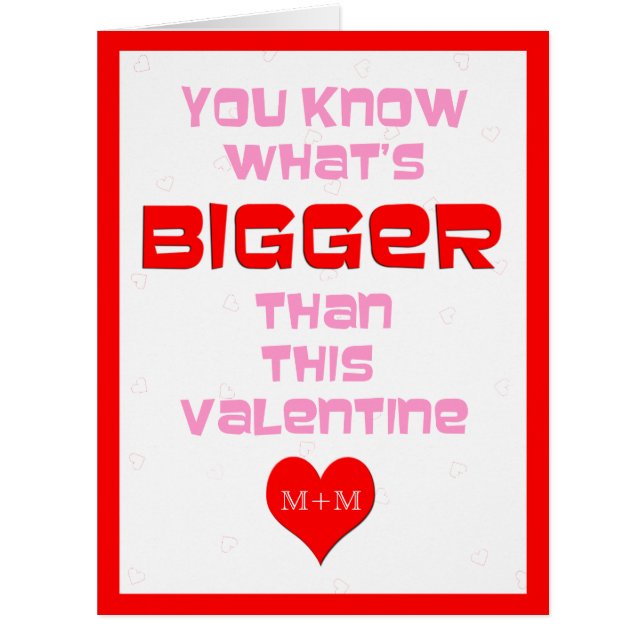Grandes Cartes de Jour Valentines Personnalisées (Devant)